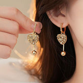 Gold Heart Zirconia Earrings